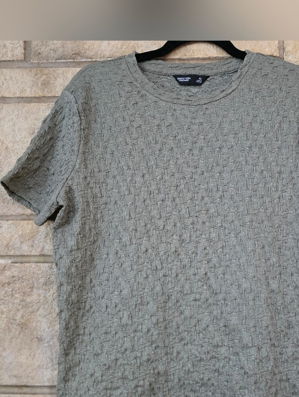 Simply Vera Vera Wang Sage Green Textured Tee - Size XL